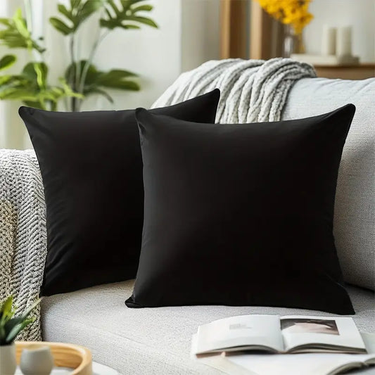 Black Velvet Square Cushion Cover Without Filling