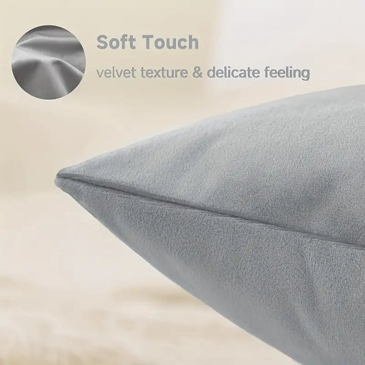 Grey Velvet Square Cushion Cover Without Filling