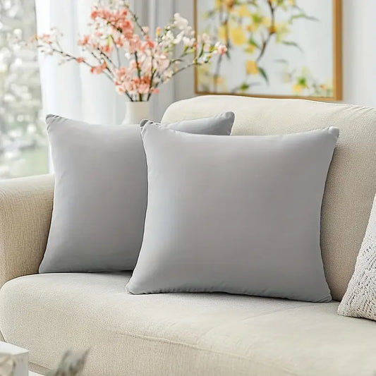 Grey Velvet Square Cushion Cover Without Filling